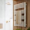 Terma Alex One Electric Heated Towel Rail with Heating Element - Traffic White - 760 x 500mm