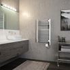 Brenton Apollo Electric Curved Heated Towel Rail - 22mm - 800 x 500mm - Thermostatic Element