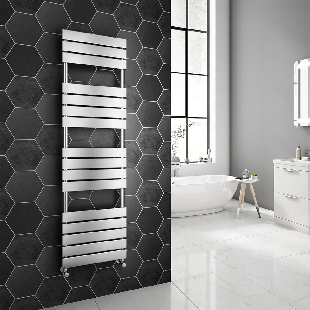 Chrome WarmeHaus Designer Minimalist Flat Panel Heated Towel Rail Radiator 1000 x 600mm