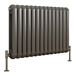 DQ Heating Cassius Column Style Mild Steel Horizontal Designer Radiator - Anthracite Grey - 550x120mm2