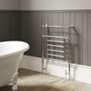 DQ Heating Cranwich Floor Mounted Luxury Traditional Heated Towel Rail - Polished Brass - 952 x 685mm