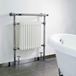DQ Heating Croxton Floor Mounted Luxury Traditional Heated Towel Rail - Polished Brass - 952 x 500mm