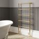 DQ Heating Elveden Floor Mounted Luxury Traditional Heated Towel Rail - Polished Gold - 1562 x 475mm