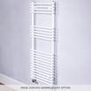 DQ Heating Altona Vertical Heated Towel Rail - White - 800 x 600mm