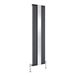 DQ Heating Cove Mirror Mild Steel Vertical Designer Radiator - Anthracite - 1800 x 382mm