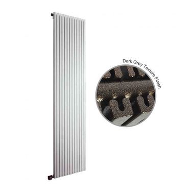 DQ Heating Cube Single Panel Mild Steel Vertical Designer Radiator - Dark Grey - 656 x 400mm