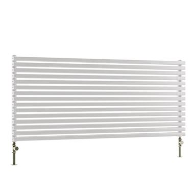 DQ Heating Cube Single Panel Mild Steel Horizontal Designer Radiator - White