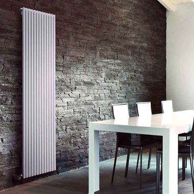 DQ Heating Cube Single Panel Mild Steel Vertical Designer Radiator - White
