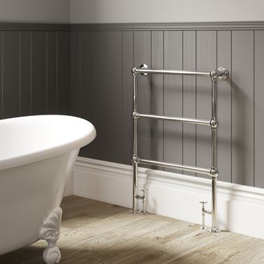 DQ Heating Ickburgh Floor Mounted Luxury Traditional Heated Towel Rail