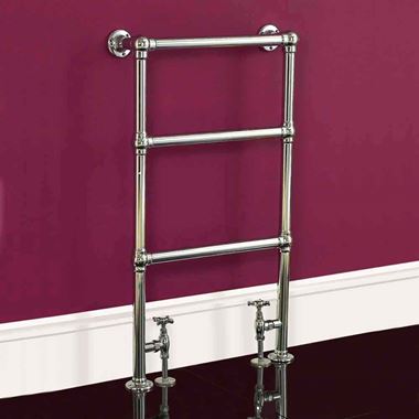 DQ Heating Ickburgh Floor Mounted Luxury Traditional Heated Towel Rail - Antique Brass - 952 x 475mm
