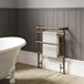 DQ Heating Old Buckenham Floor Mounted Luxury Traditional Heated Towel Rail - Antique Brass - 1496 x 500mm