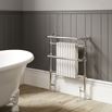 DQ Heating Old Buckenham Floor Mounted Luxury Traditional Heated Towel Rail - Polished Nickel - 1496 x 500mm