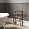 DQ Heating Hilborough Floor Mounted Luxury Traditional Heated Towel Rail - Polished Gold - 1028 x 837mm