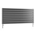 DQ Heating Tornado Double Panel Mild Steel Horizontal Designer Radiator - Dark Grey - 456 x 721mm