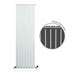 DQ Heating Tornado Double Panel Mild Steel Vertical Designer Radiator - White