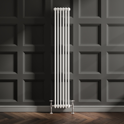 EliteHeat Vertical Designer 3 Column White Radiator - 1800mm Tall