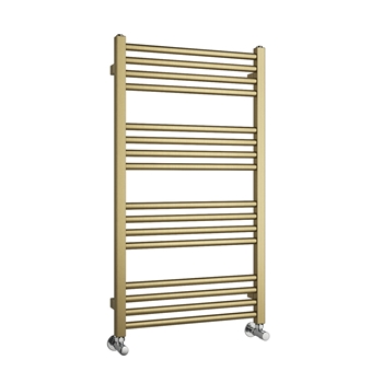 Harbour Status Flat Heated Towel Rail - Painted Brushed Brass - 900 x 500mm