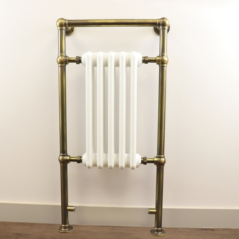 DQ Heating Lynford Floor Mounted Luxury Traditional Heated Towel Rail