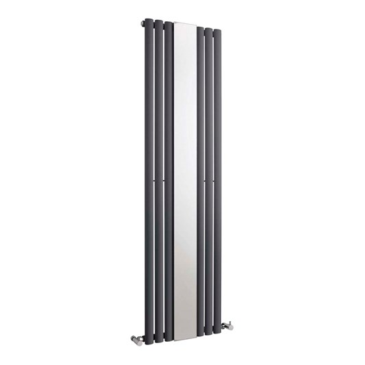 Hudson Reed Revive with Mirror Vertical Designer Radiator - Anthracite - 1800 x 499mm