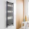 nuie Curved Heated Towel Rail - Anthracite - 1150 x 500mm
