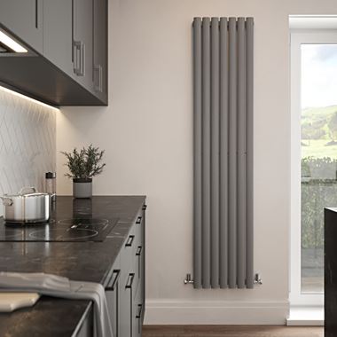 The Tap Factory Vibrance Single Panel Vertical Radiator 1800 x 413mm - Anthracite Grey