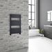 Brenton Avezzano Matt Black Flat Panel Heated Towel Rail - 800 x 450mm