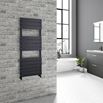 Brenton Avezzano Matt Black Flat Panel Heated Towel Rail - 1200 x 450mm