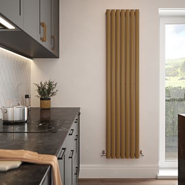 The Tap Factory Vibrance Single Panel Vertical Radiator 1800 x 413mm - Brushed Brass